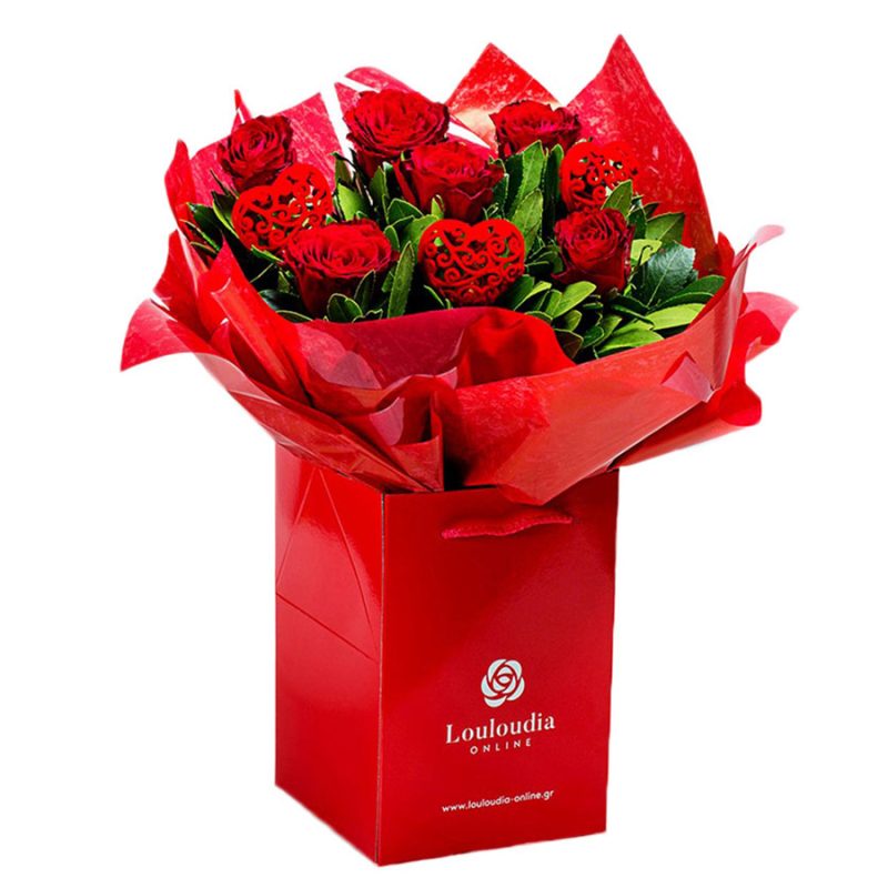 Love Bouquet with 6 Red Roses Essential