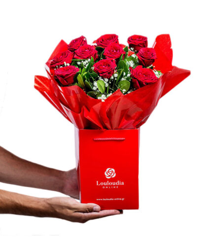 Love Bouquet with 10 Red Roses