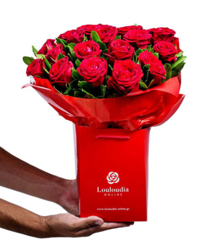 Πολυτελής ανθοδέσμη με 20 Κόκκινα Τριαντάφυλλα