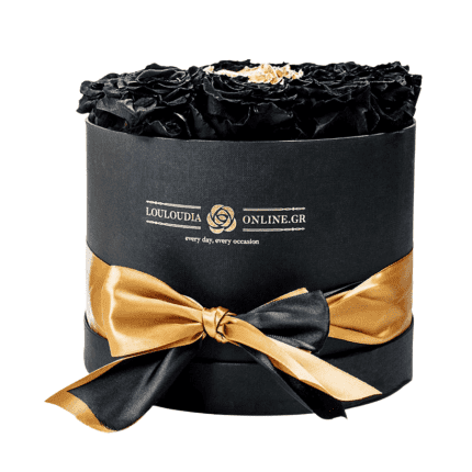 Forever Roses Gold-Black Deluxe 19x20cm 14 roses