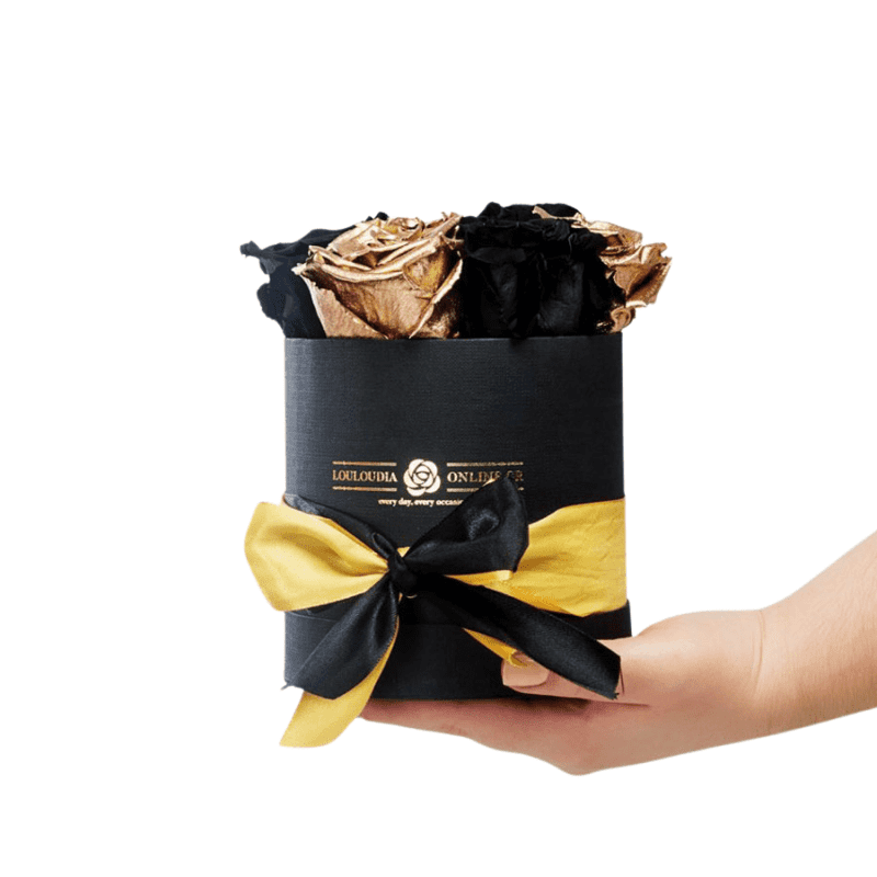 Forever Roses Gold-Black Premium 12x17cm 7 roses