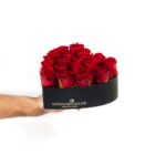 Κουτί με 20 Κόκκινα Τριαντάφυλλα σε Σχήμα Καρδιάς Premium