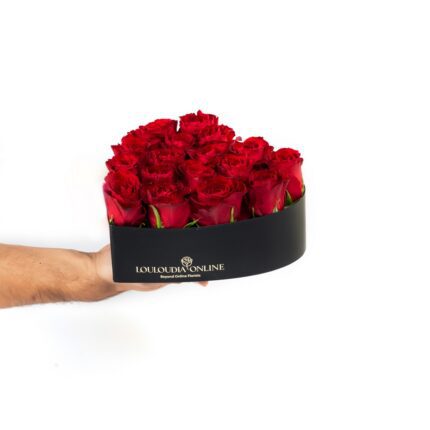 Box of 20 Red Roses in Heart Shape Premium