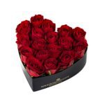 Κουτί με 20 Κόκκινα Τριαντάφυλλα σε Σχήμα Καρδιάς Premium