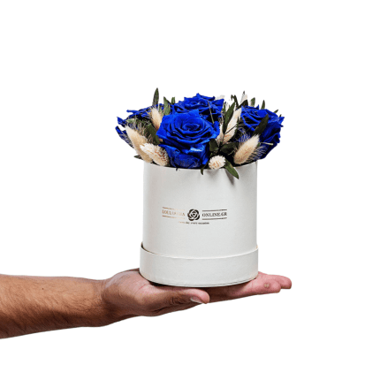 Dry Flowers Blue Premium 13x18cm 5 roses