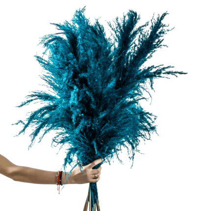 Pampas Bouquet with 10 Pampas in Blue