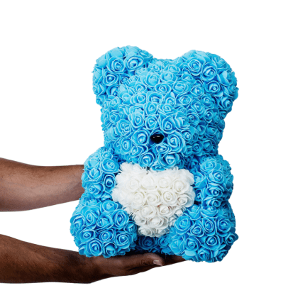 Rose Bear Blue Premium 40cm in box