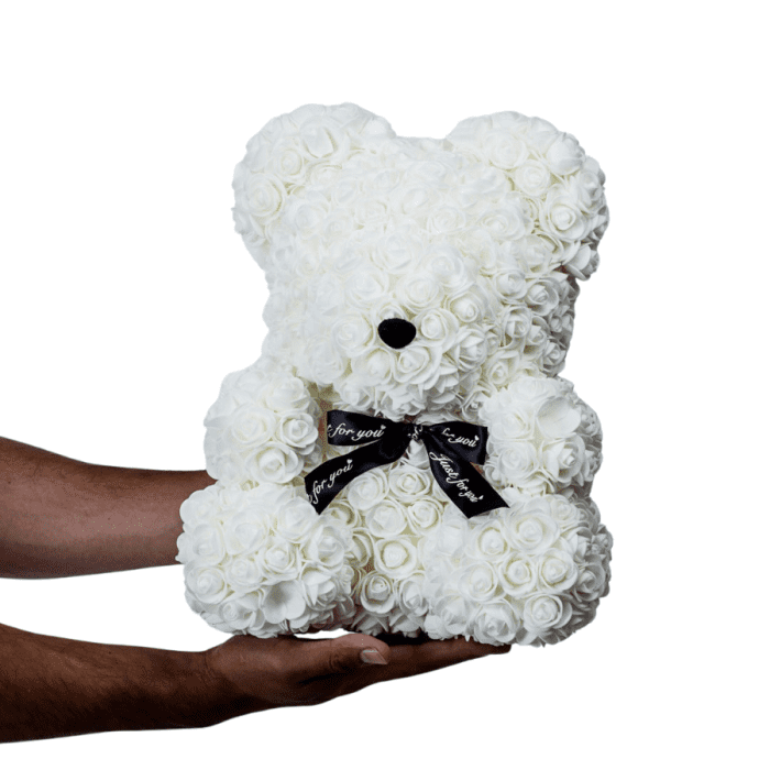 Rose Bear White Premium 40cm in box