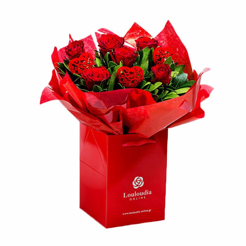 Love Bouquet with 6 Red Roses Essential