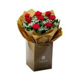 Classic Flower Bouquet with 8 Red Roses Premium