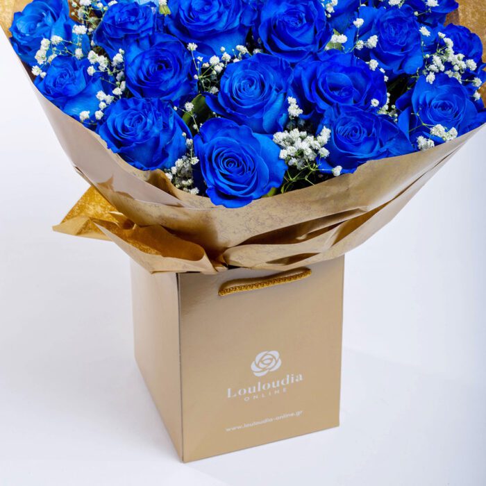 Ανθοδέσμη με Μπλε Τριαντάφυλλα Deluxe