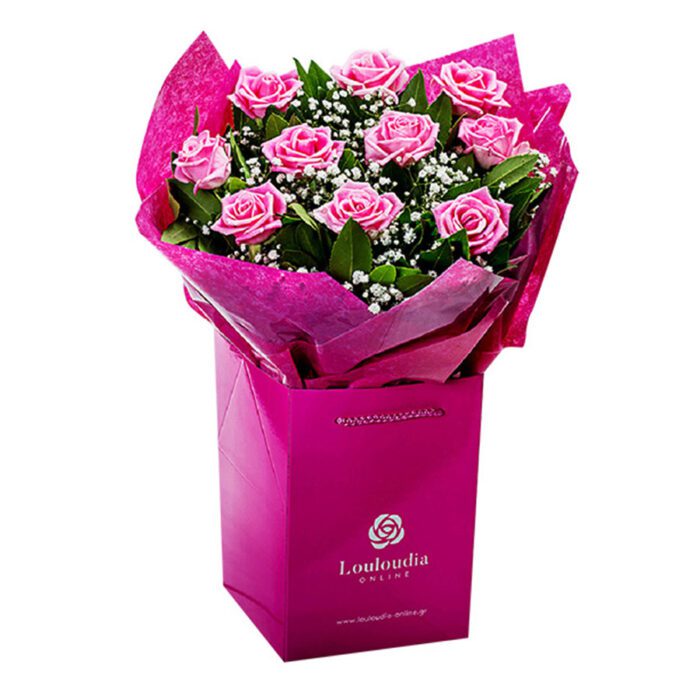 Bouquet with 10 Pink Roses