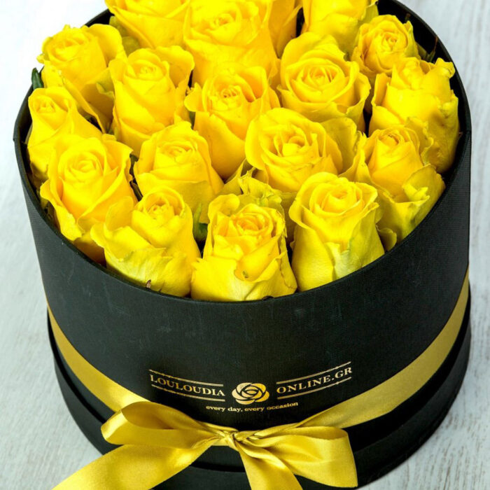 Κουτί με 20 Κίτρινα Τριαντάφυλλα