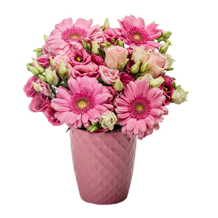 Ροζ σύνθεση λουλουδιών