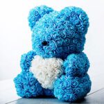 Rose Bear Γαλάζιο Premium 40cm σε κουτί