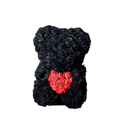 Rose Bear Black Essential 25cm in box
