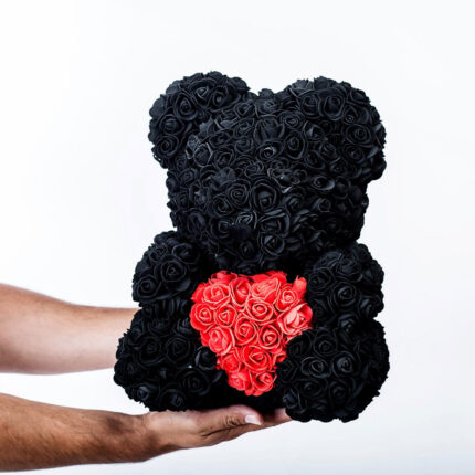 Rose Bear Black Premium 40cm in box