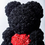 Rose Bear Μαύρο Premium 40cm σε κουτί