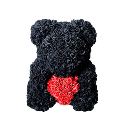 Rose Bear Black Premium 40cm in box