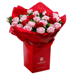 Bouquet of Love with 20 Pink Roses Deluxe