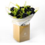Bouquet with 10 Black Roses in Coconut wrapping