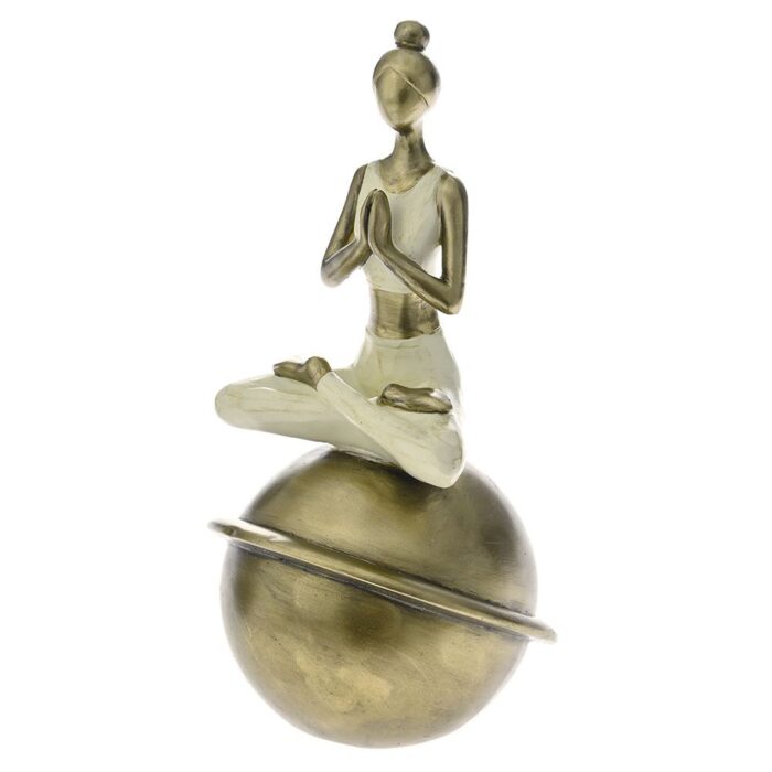Decorative Poly Resin Yoga Gold Statuette
