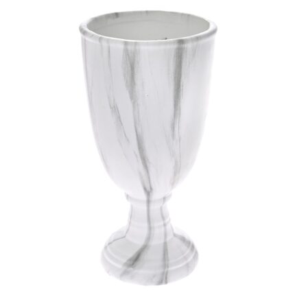 Decorative Vase Ceramic White Marble 9x17cm