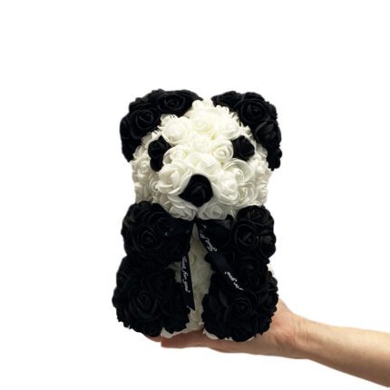 Rose Bear White-Black Panda Essential 25cm in box