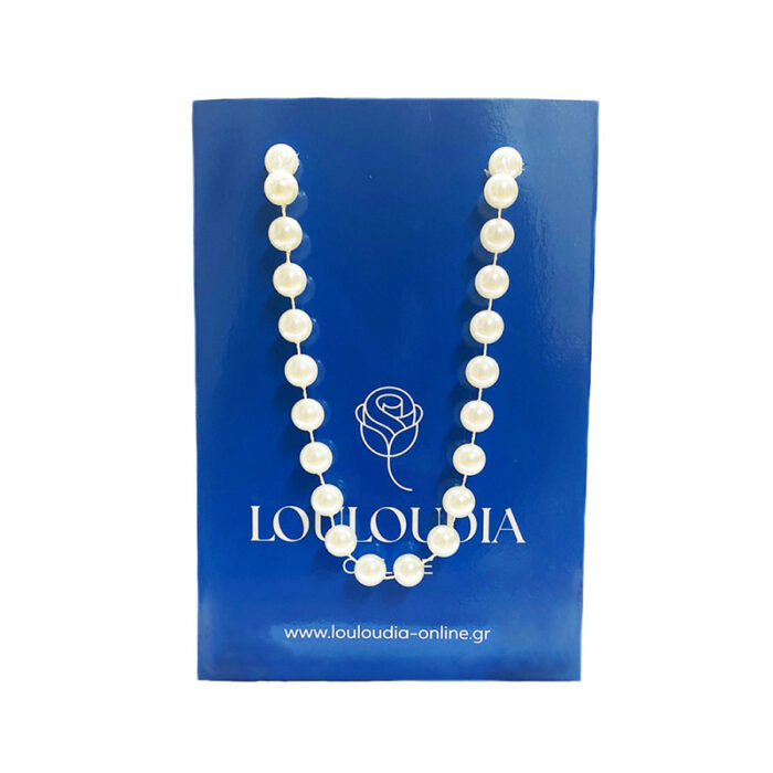 Blue Bag with White Pearls
