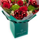 Christmas Bouquet with Roses in Red