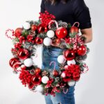Christmas Decorative Wreath with Candies in Red