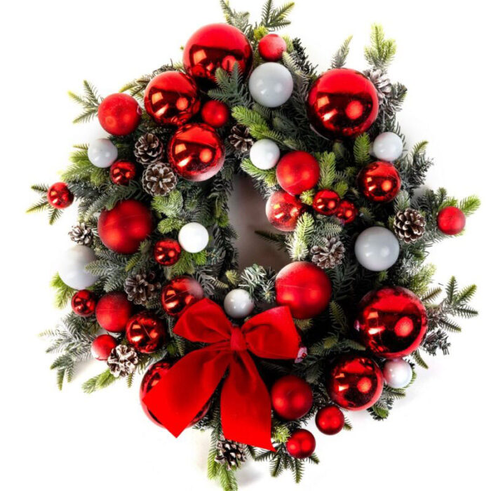 Christmas Gifts Christmas Flowers - Christmas Decorative Wreath in Red 60cm