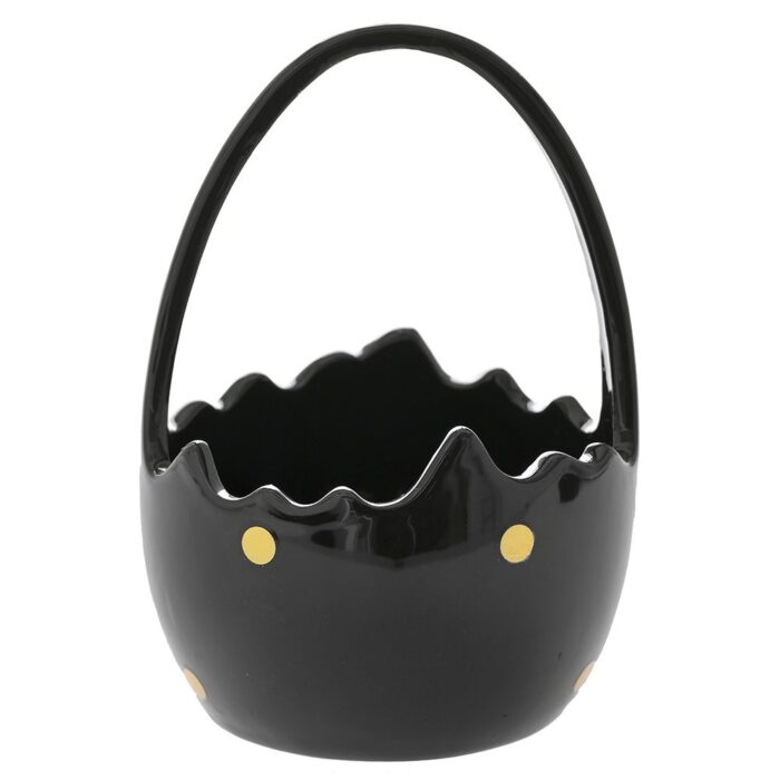 Easter Basket Ceramic Basket Black with Voules