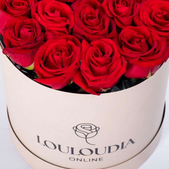 Λευκό Κουτί με 15 Κόκκινα Τριαντάφυλλα