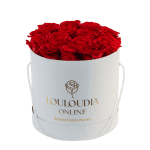White Box with 15 Red Roses