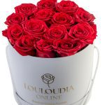White Box with 15 Red Roses