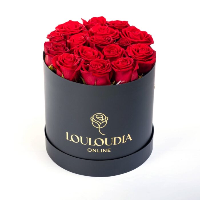 Black Box with 15 Red Roses