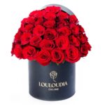 Μαύρο Κουτί με Κόκκινα Τριαντάφυλλα Deluxe