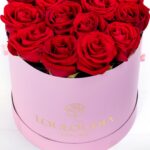 Ροζ Κουτί με 15 Κόκκινα Τριαντάφυλλα
