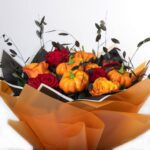 Bouquet with 10 Red-Orange Roses