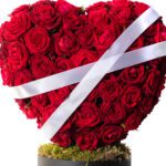 Box of 100 Red Roses in Heart shape