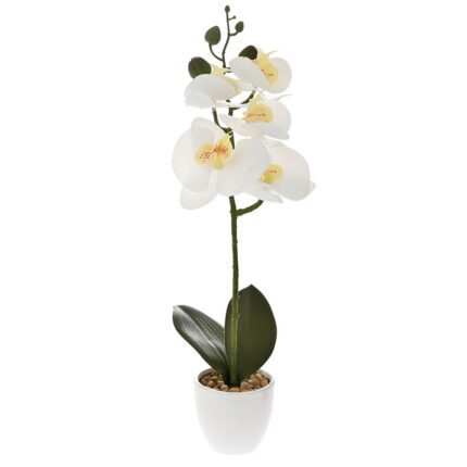 Artificial Plant in Pot Orchid White 30cm