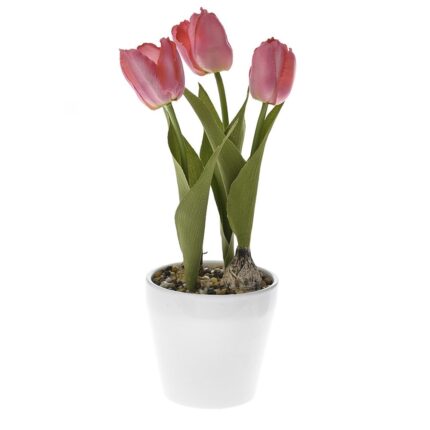 Artificial plant in a pot Tulip Pink 32cm