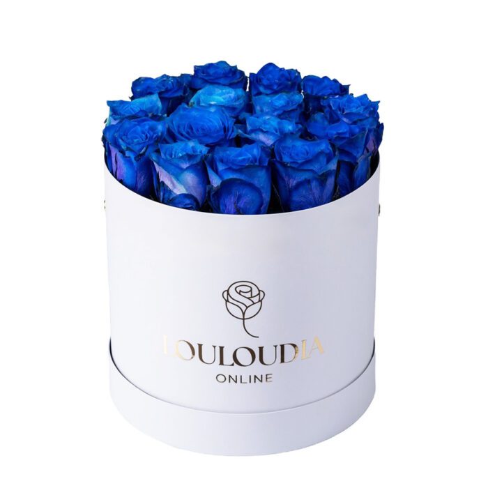 Κουτί με 15 Μπλε Τριαντάφυλλα