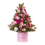 Ροζ Χριστουγεννιάτικο Δέντρο από Λουλούδια