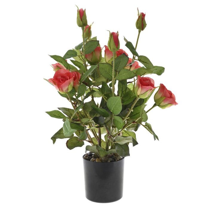 Τεχνητό Φυτό σε Γλαστράκι Τριαντάφυλλο Κόκκινο