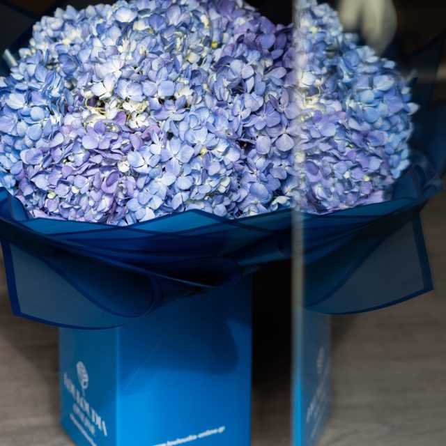Hydrangea σε μπλε αποχρώσεις για ένα δώρο με πραγματικό χαρακτήρα.#LouloudiaOnline  #makeromancegreatagain  #hydrangeabox  #blueflowers  #maleflowers  #BoldGift  #boxofstyle #premiumflowers